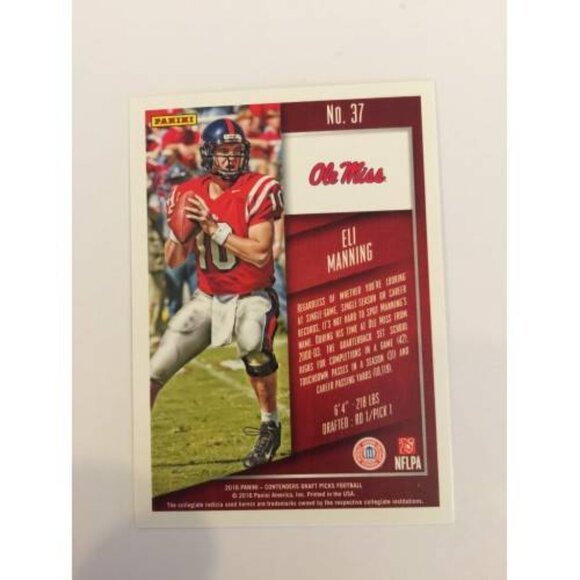 2016 Panini Season Ticket NY Giants Eli Manning IP Autograph #37 (035) - Picture 2 of 2